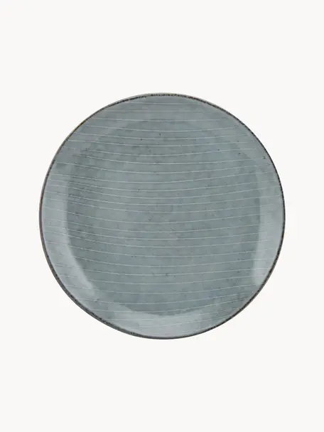 Ručne vyrobený raňajkový tanier z kameniny Nordic Sea, 4 ks, Kamenina, Sivomodrá, strakatá, Ø 20 x V 3 cm