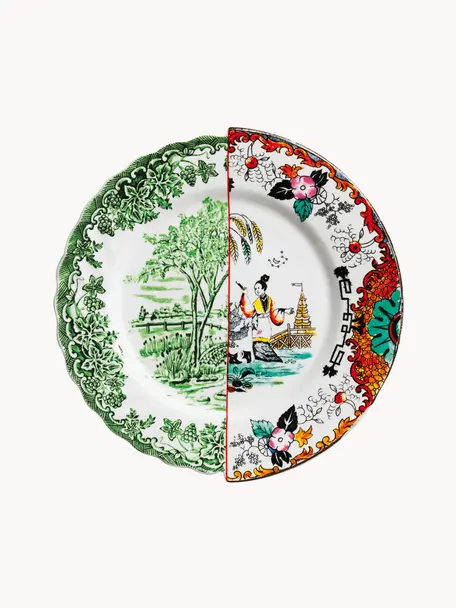 Ručne vyrobený plytký tanier Hybrid, 2 ks, Čínsky porcelán, Viac farieb, Ø 28 cm