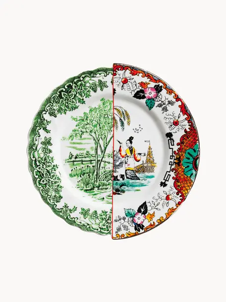 Assiettes plates artisanales Hybrid, 2 pièces, Porcelaine Fine Bone China, Multicolore, Ø 28 cm