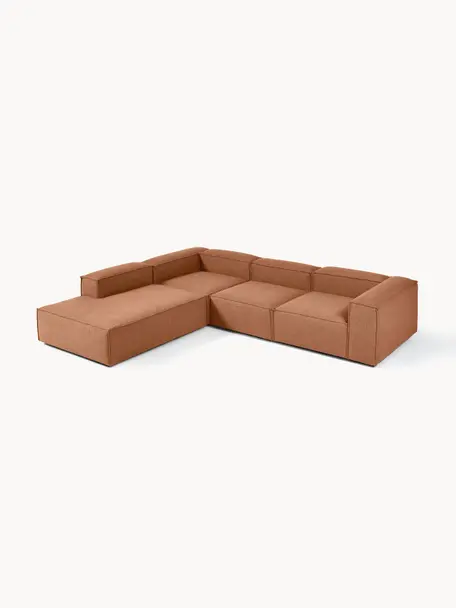 Sofá rinconera modular grande Lennon, Tapizado: 100% poliéster Alta resis, Estructura: madera contrachapada de p, Patas: plástico, Tejido turrón, An 329 x F 269 cm, chaise longue izquierda