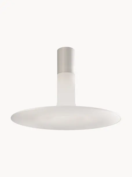 Lampada da soffitto con luce regolabile Louis, Paralume: plastica, Baldacchino: alluminio verniciato a po, Bianco, Ø 60 x Alt. 41 cm