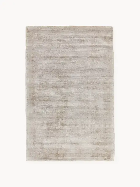 Handgewebter Viskoseteppich Jane, Flor: 100 % Viskose, Hellgrau, B 120 x L 180 cm (Größe S)