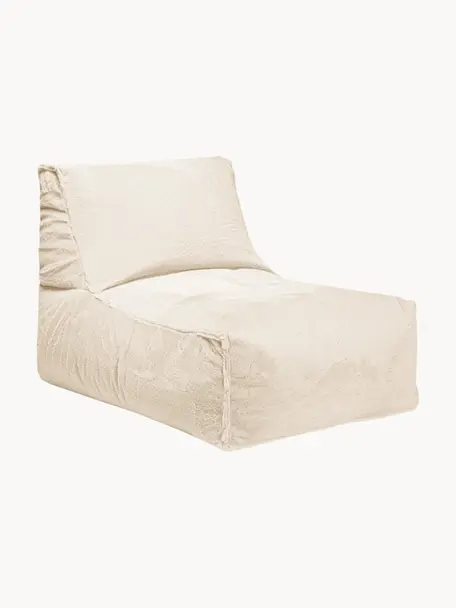 Chaise longue en fourrure synthétique Softy, Fourrure synthétique beige clair, larg. 65 x prof. 100 cm