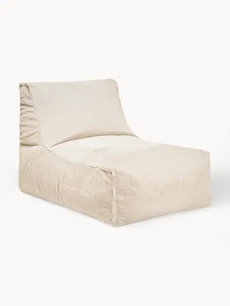 Fotel wypoczynkowy ze sztucznego futra Softy, Tapicerka: sztuczne futro (100 % pol, Jasnobeżowe sztuczne futro, S 65 x G 100 cm