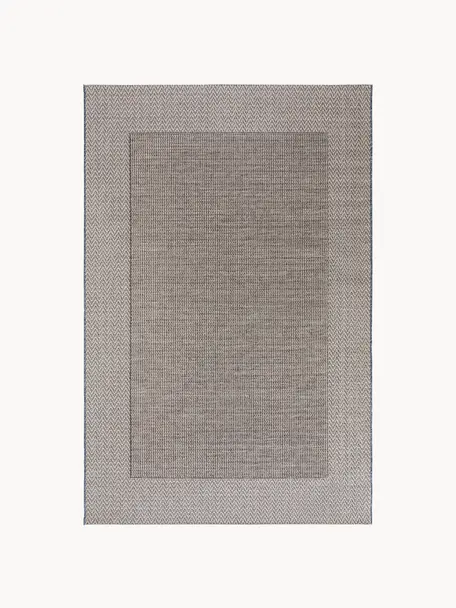 Interiérový/exteriérový koberec River, 100 % polypropylen, Krémově bílá, modrá, Š 100 cm, D 150 cm (velikost S)