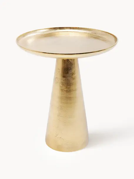Table d'appoint ronde Uno, Aluminium, avec laiton enduit, Doré, haute brillance, Ø 45 x haut. 53 cm