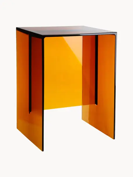 Stolik pomocniczy Max-Beam, Barwiony, transparentny polipropylen z certyfikatem Greenguard, Odcienie bursztynowego, S 33 x W 47 cm