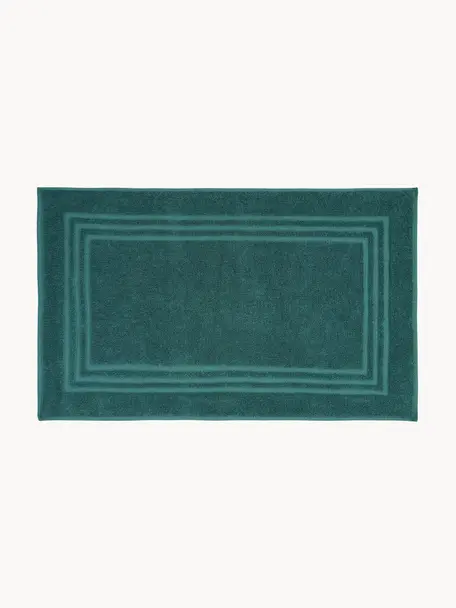 Tapis de bain unicolore Gentle, 100 % coton, Bleu pétrole, larg. 50 x long. 80 cm