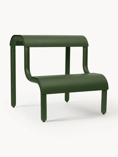 Tabouret en métal pour enfant Up Step, Métal, revêtement par poudre, Vert foncé, larg. 34 x haut. 36 cm