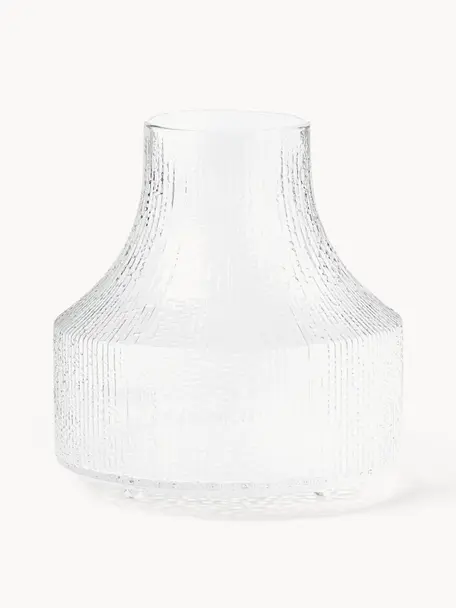 Ručne fúkaná váza Ultima Thule, V 19 cm, Fúkané sklo, Priehľadná, Ø 18 x V 19 cm