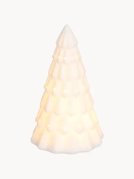 Pieza luminosa LED Gara, a pilas, Porcelana, Blanco, Ø 9 x Al 16 cm