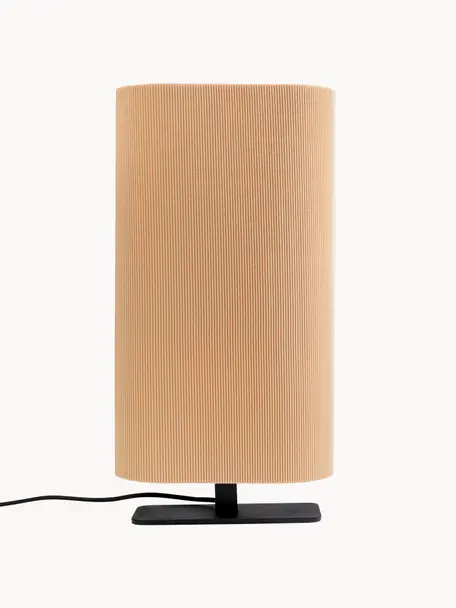 Grande lampe à poser Soho, Beige, noir, larg. 26 x haut. 51 cm
