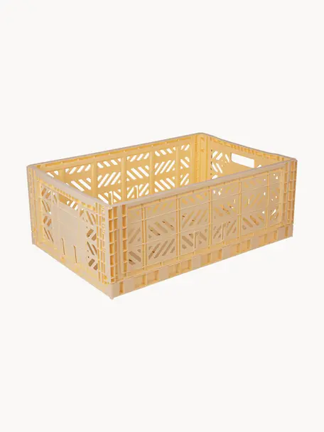 Caisson de rangement pliable Maxi, larg. 60 cm, Plastique, Jaune pâle, larg. 60 x prof. 40 cm