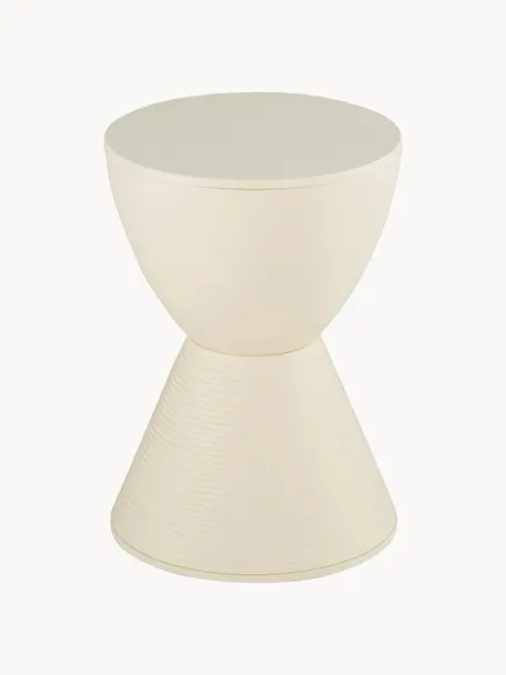 Tavolino di design Prince Aha, Polipropilene completamente pigmentato, certificato Greenguard, Bianco latte, Ø 30 x Alt. 43 cm