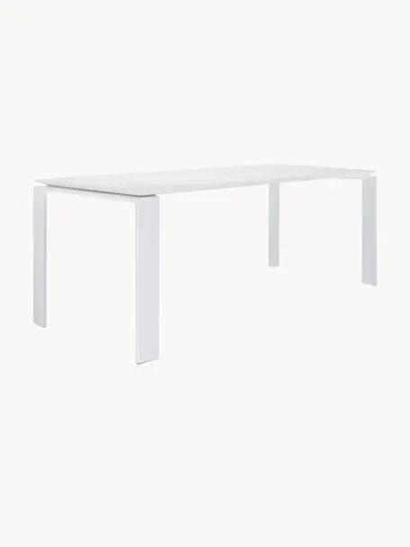 Table de jardin Four, 190 x 79 cm, Acier galvanisé, revêtement époxy polyester, Blanc, larg. 190 x prof. 79 cm