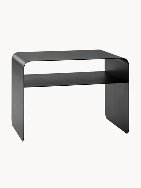 Ručne vyrobený odkladací stolík Cosmo, Oceľový plech, práškový náter, Čierna, Š 60 x V 40 cm