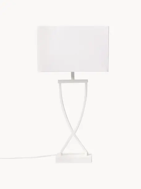 Grande lampe à poser Vanessa, Blanc, larg. 27 x haut. 52 cm