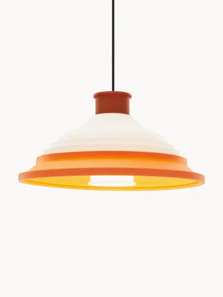 Lampada a sospensione CL5, Paralume: silicone, plastica, Arancione, bianco, rosso ruggine, Ø 41 x Alt. 22 cm