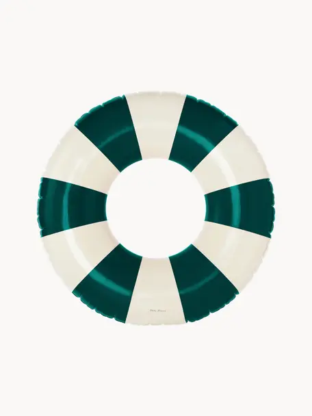 Flotador artesanal Celine, PVC plástico, Verde oscuro, Off White, Ø 120 cm