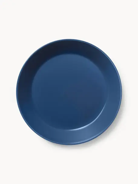 Plato postre de porcelana Teema, Porcelana vitro, Azul oscuro, Ø 18 cm