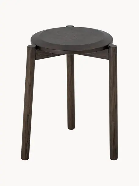 Tabouret bois de chêne Gil, Bois de chêne, Bois de chêne foncé, Ø 33 x haut. 45 cm