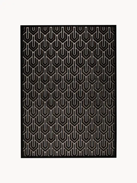 Vloerkleed Beverly met hoog-laag structuur, Bovenzijde: 57% rayon, 31% polyester,, Onderzijde: latex, Zwart, beigetinten, B 170 x L 240 cm (maat M)