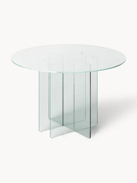 Okrúhly sklenený jedálenský stôl Anouk, Ø 120 cm, Sklo, Priehľadná, Ø 120 cm
