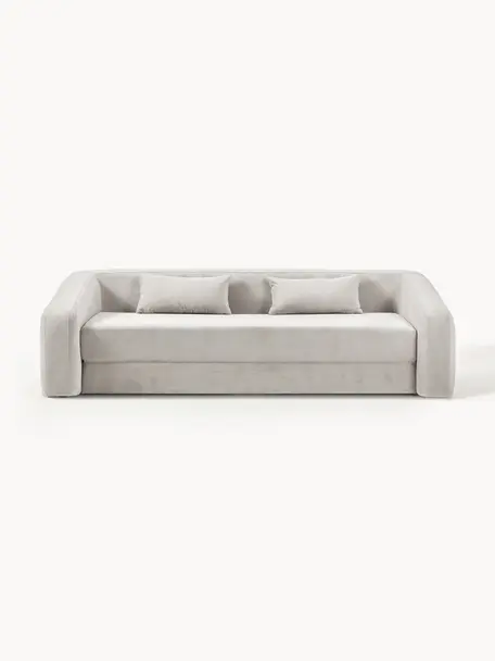 Schlafsofa Eliot (3-Sitzer), Bezug: 88% Polyester, 12% Nylon , Webstoff Hellgrau, B 230 x T 100 cm