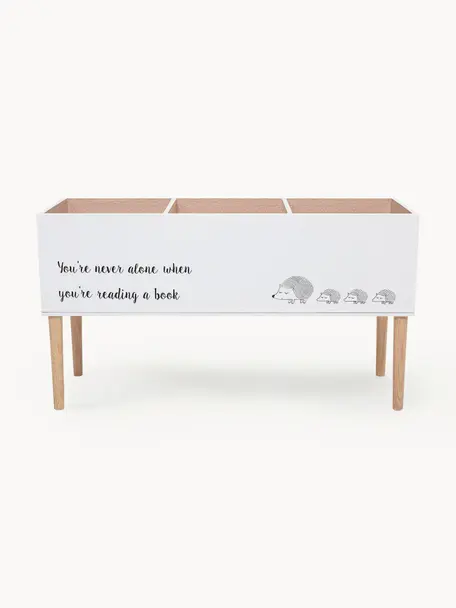 Estantería infantil de madera Salam, Tablero de fibras de densidad media (MDF), Madera pintado blanco, An 90 x Al 50 cm