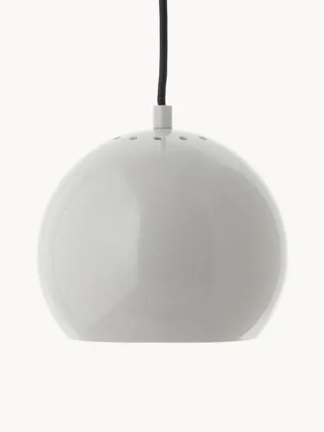 Petite suspension boule Ball, Gris clair, Ø 18 x haut. 16 cm