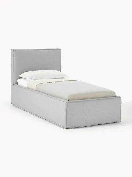 Lit matelassé Dream, Tissu gris clair, larg. 90 x long. 200 cm