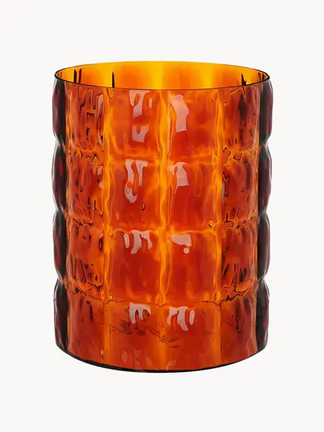 Grand vase Matelasse, haut. 30 cm, Verre acrylique, Orange, transparent, Ø 23 x haut. 30 cm