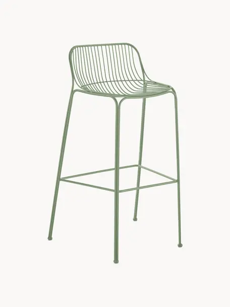 Taburete arto para exterior Hiray, Acero galvanizado pintado, Verde salvia, An 57 x Al 96 cm