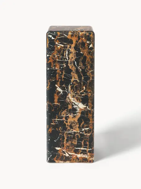 Columna decorativa en aspecto mármol Look, Poliresina cubierta con lámina de melamina, Marrón oscuro aspecto mármol, An 33 x Al 91 cm