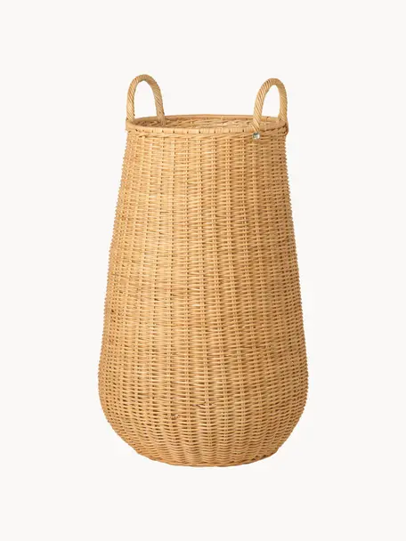 Ręcznie wykonany kosz do przechowywania z rattanu Laundry, Rattan, Jasny brązowy, Ø 42 x W 80 cm