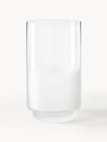 Wazon ze szkła dmuchanego Milky, W 25 cm, Szkło, Transparentny, biały, Ø 14 x W 25 cm