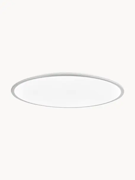 Plafón LED grande Jamil, con mando a distancia, Pantalla: plástico, Blanco, plateado, Ø 58 x Al 9 cm