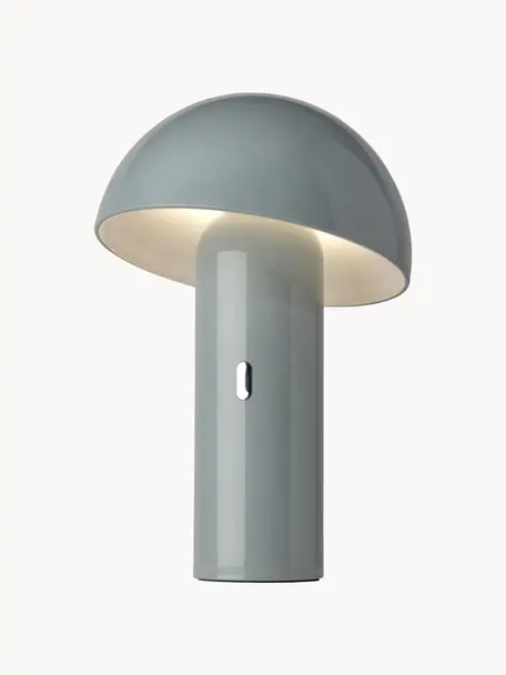 Malá přenosná stmívatelná stolní LED lampa Svamp, Umělá hmota, Šedomodrá, Ø 16 cm, V 25 cm