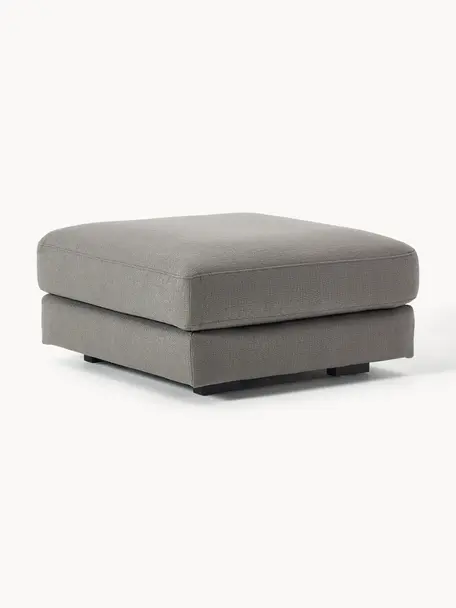 Sofa-Hocker Tribeca, Bezug: 100 % Polyester Der hochw, Sitzfläche: Schaumpolster, Fasermater, Gestell: Massives Kiefernholz, Füße: Massives Buchenholz, lack, Webstoff Taupe, B 80 x T 80 cm