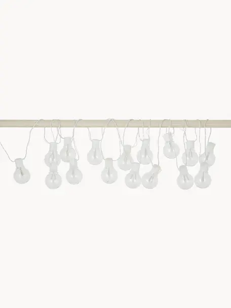 Outdoor LED lichtslinger Partaj, Lampions: kunststof, Wit, transparant, L 950 cm