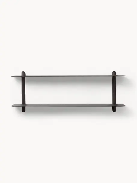 Wandregal Nivo, Einlegeböden: Stahl, beschichtet, Gestell: Eschenholz, Schwarz, B 64 x H 25 cm