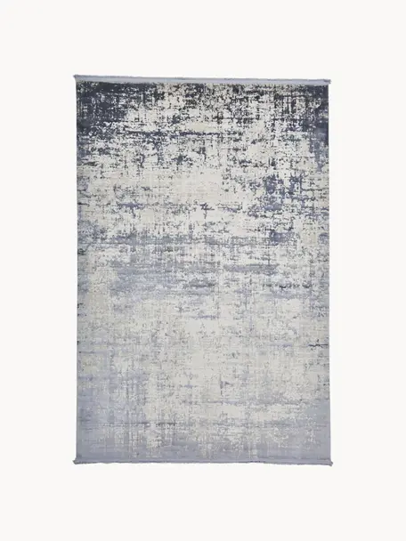 Trblietavý koberec s nízkym vlasom a so strapcami Cordoba, Tóny modrej, Š 80 x D 150 cm (veľkosť XS)