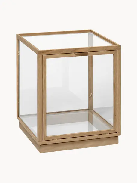 Vitrine en chêne Miru, Chêne clair, transparent, larg. 40 x haut. 42 cm