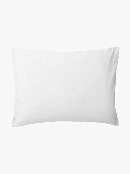 Funda de almohada de plumeti Aloide, Blanco, An 45 x L 110 cm