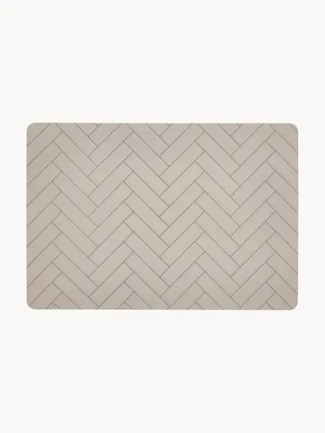 Mantel individual de silicona Tiles, Silicona, Beige, An 33 x L 48 cm