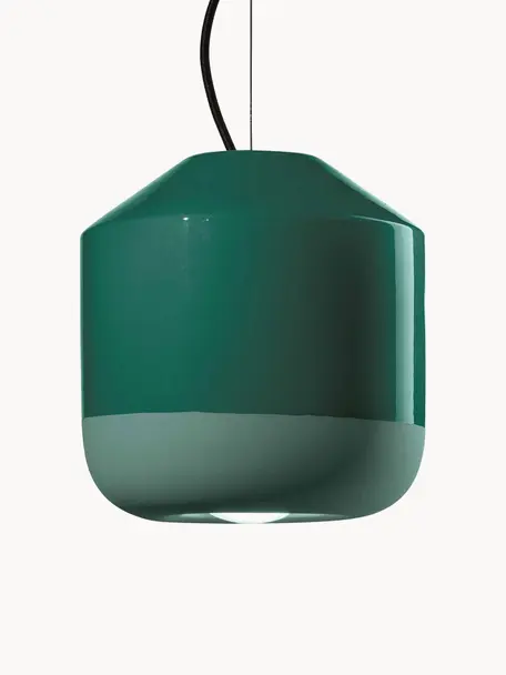 Malé závěsné svítidlo Bellota, ručně vyrobeno, Tmavě zelená, Ø 24 cm, V 25 cm