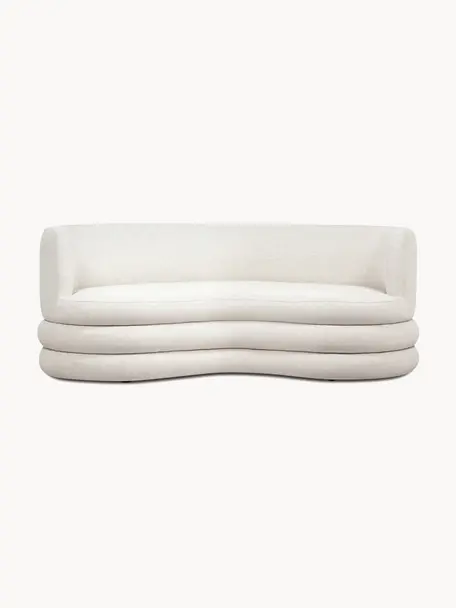 Designer Sofa Solomon (3-Sitzer), Bezug: 56% Viskose, 21% Polyeste, Gestell: Massives Fichtenholz, FSC, Füße: Kunststoff, Webstoff Cremeweiß, B 193 x T 92 cm
