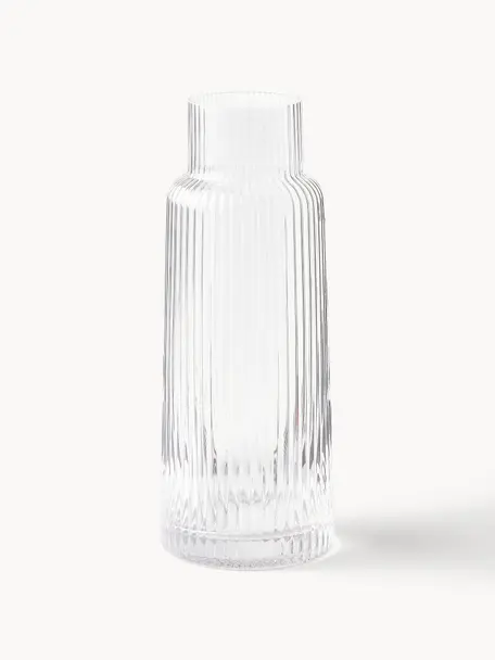 Waterkaraf Minna met groefreliëf, 1.1 L, Mondgeblazen glas, Transparant, 1,1 l