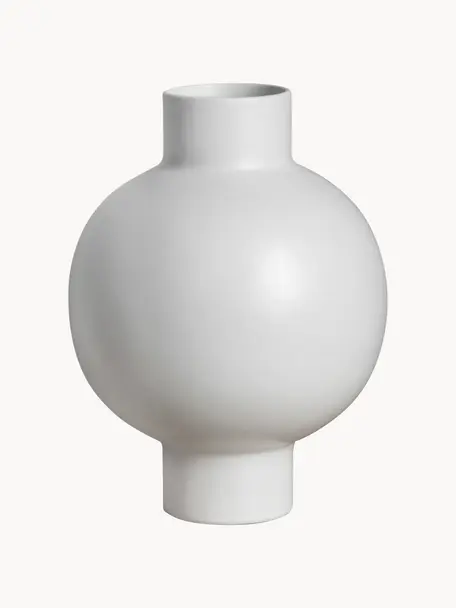 Vase design Oshima, haut. 28 cm, Grès cérame, Blanc, Ø 21 x haut. 28 cm