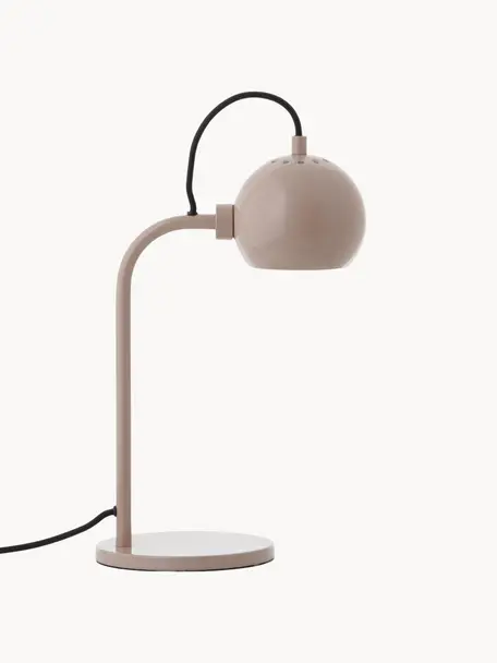 Design Tischlampe Ball, Lampenschirm: Metall, beschichtet, Lampenfuß: Metall, beschichtet, Hellrosa, B 24 x H 37 cm